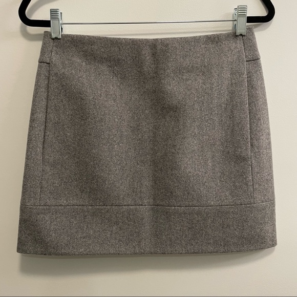 J. Crew Grey Women’s Wool Mini Skirt 0